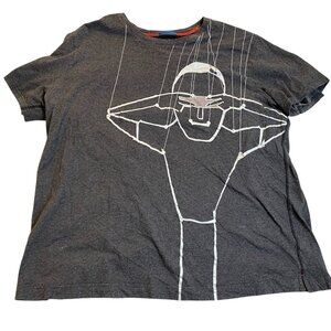 Robert Graham Mens Graphic T-Shirt 3XL Puppet Design Charcoal Gray 100% Cotton C